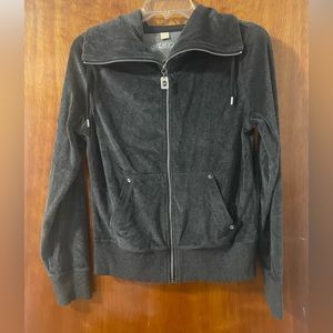 Michael Michael Kors Fleece Zip-up Grey Velour Tracksuit Jacket Women’s Small